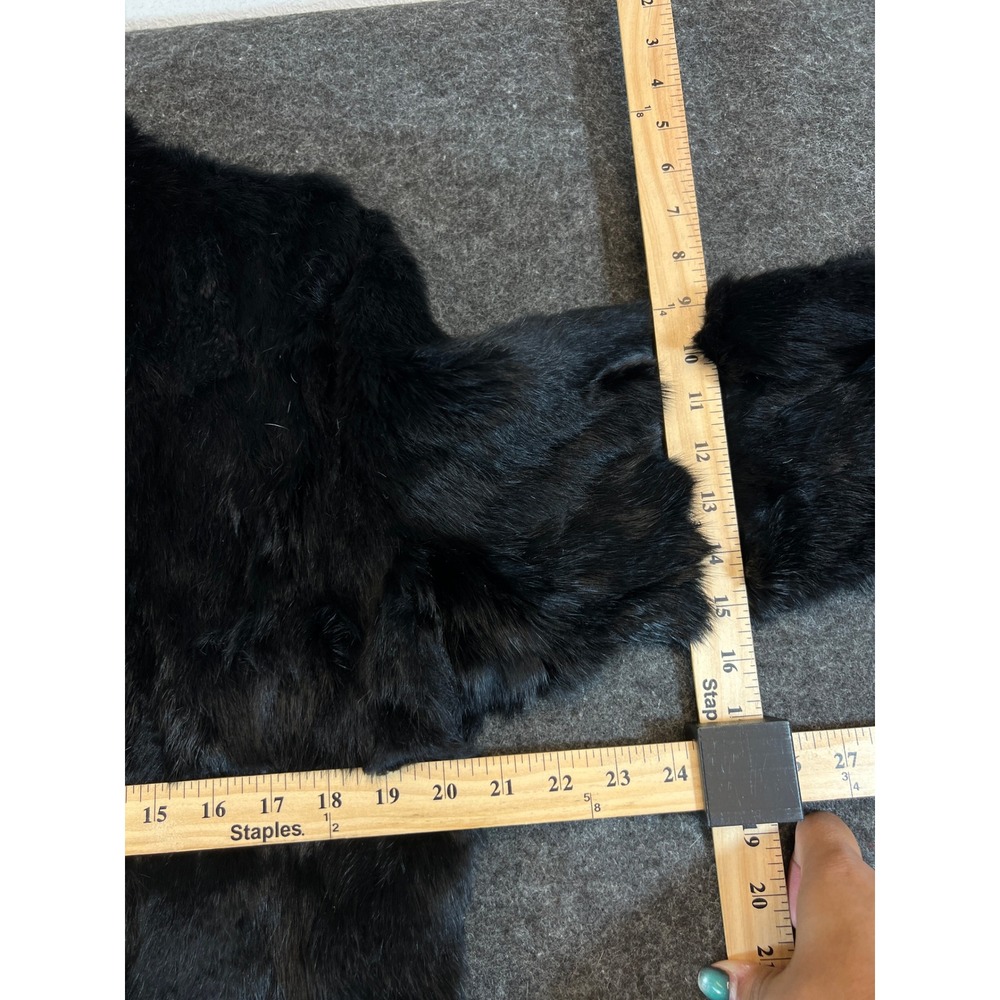 VTG Y2K Wilsons Leather Maxima Jacket Womens XL Black Genuine Rabbit Fur Angora - Picture 3 of 11